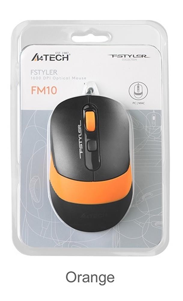 A4 Tech Fm10 Usb Fstyler Turuncu Optik 1600 Dpı Mouse - görsel 2