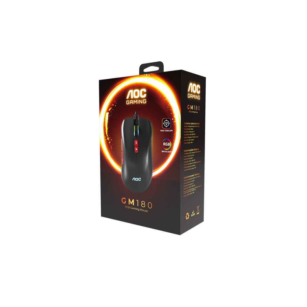 AOC GM180B/LA Kablolu RGB Gaming Mouse - görsel 2