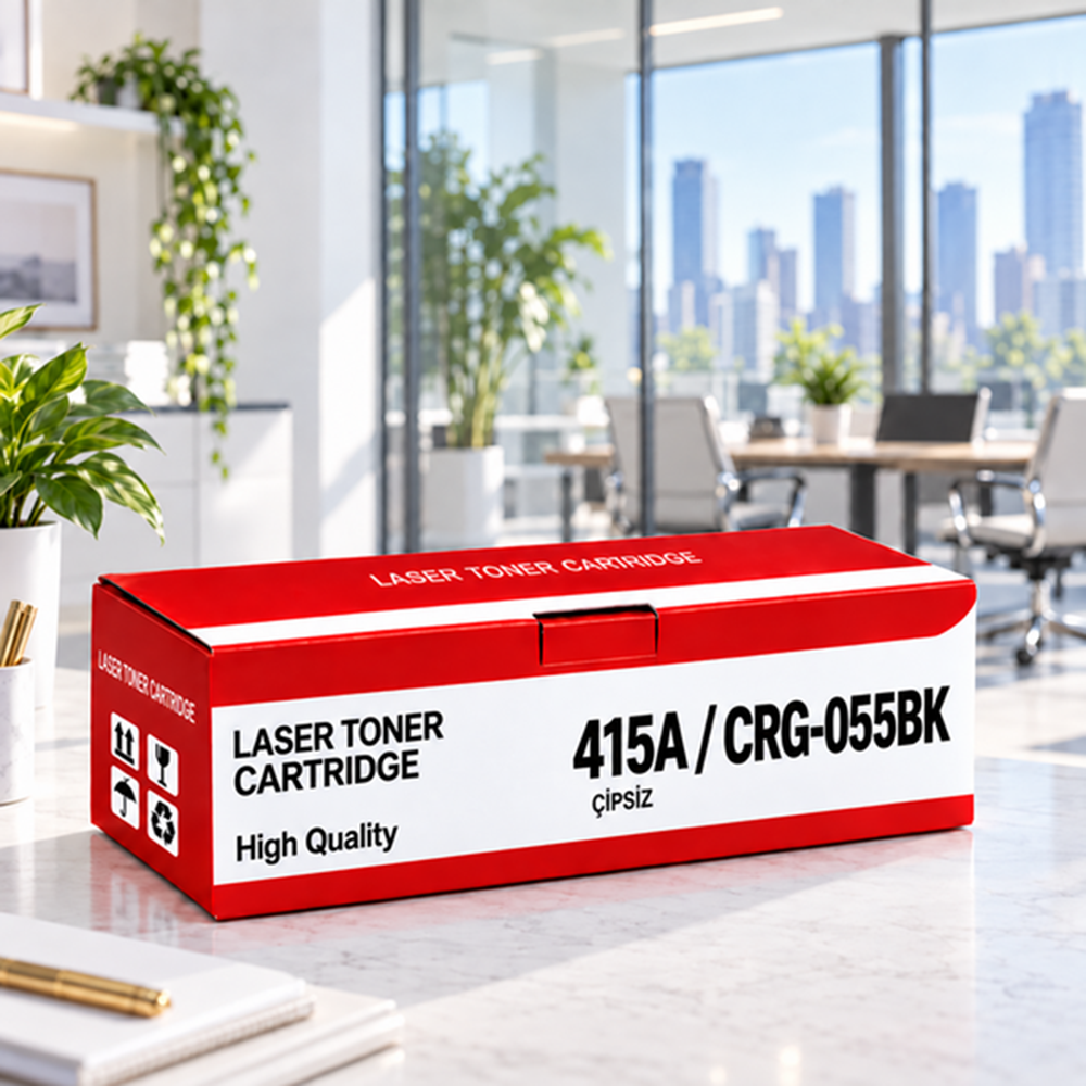 HP 415A W2030A / Canon CRG-055BK Çipsiz Siyah Toner - görsel 2