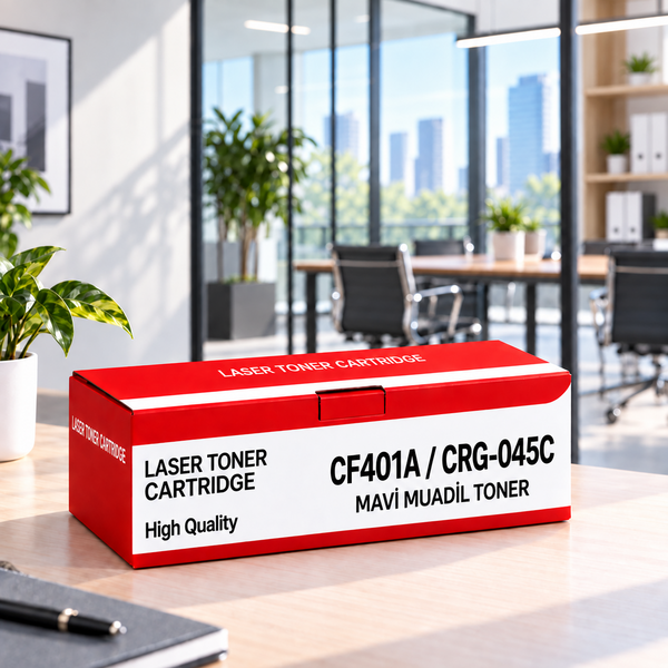 Yugubi Hp Cf401A / Canon Crg-045C Mavi Muadil Toner 1.3K - Kolisi 20 Ad