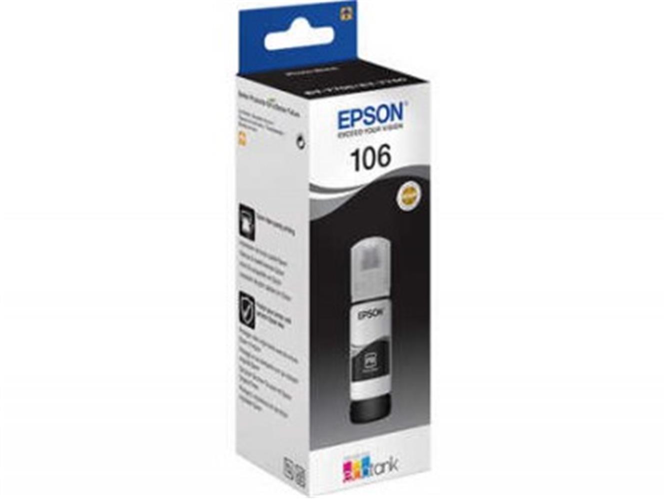 Epson 106 Photo Black Foto Siyah Şişe Mürekkep T00R140 L7160/7180