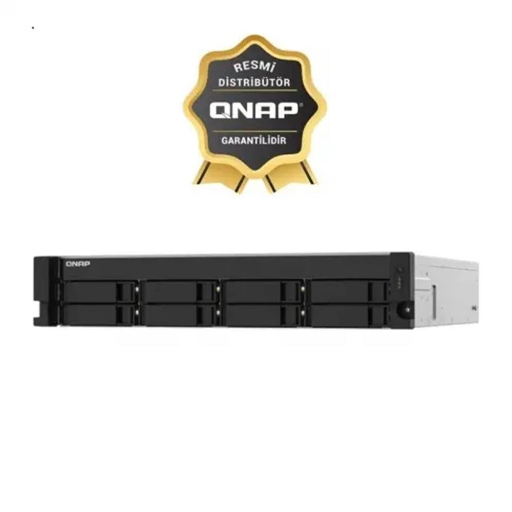 QNAP TS-873AU-RP-4GB Ram 8 HDD Yuvalı Siyah Rack Nas Çoklu Depolama Ünitesi
