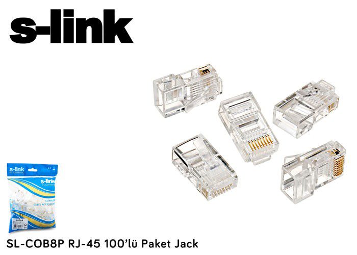 S-link SL-COB8P RJ-45 100 lü Konnektör - görsel 2