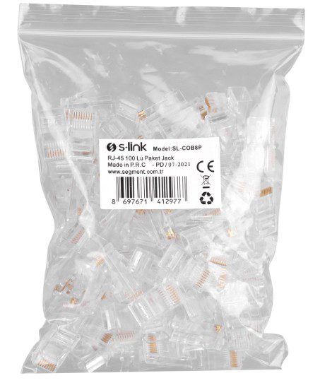 S-link SL-COB8P RJ-45 100 lü Konnektör - görsel 3