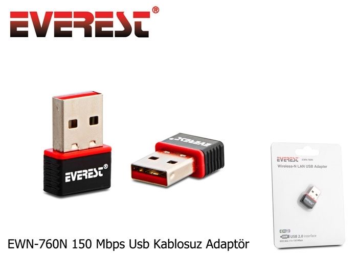 Everest EWN-760N 150 Mbps Usb Kablosuz Adaptör