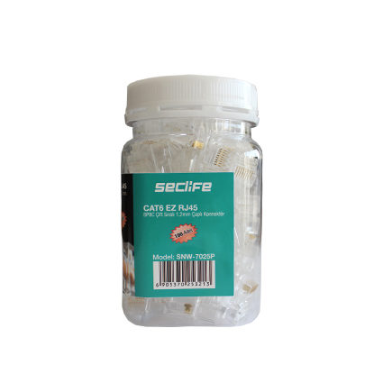 Seclife SNW-7025P Cat6 8P8C Çift Sıralı (100 Ad.) RJ45 Konnektör - görsel 2