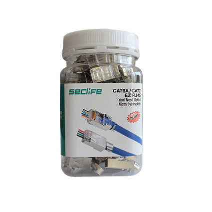 Seclife SNW-7030P Cat6A/Cat7 Yeni Nesil Delikli Metal (70 Ad) RJ45 Konnektör - görsel 2
