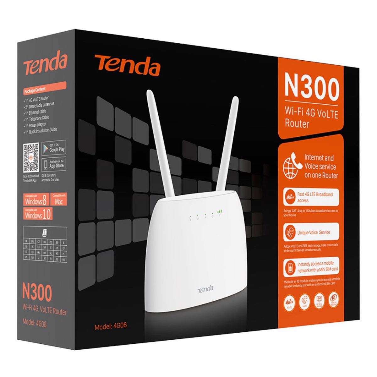 Tenda 4G06 2 Port 300Mbps 2,4Ghz 4G LTE Wi-Fi Sim Kartlı Router - görsel 4