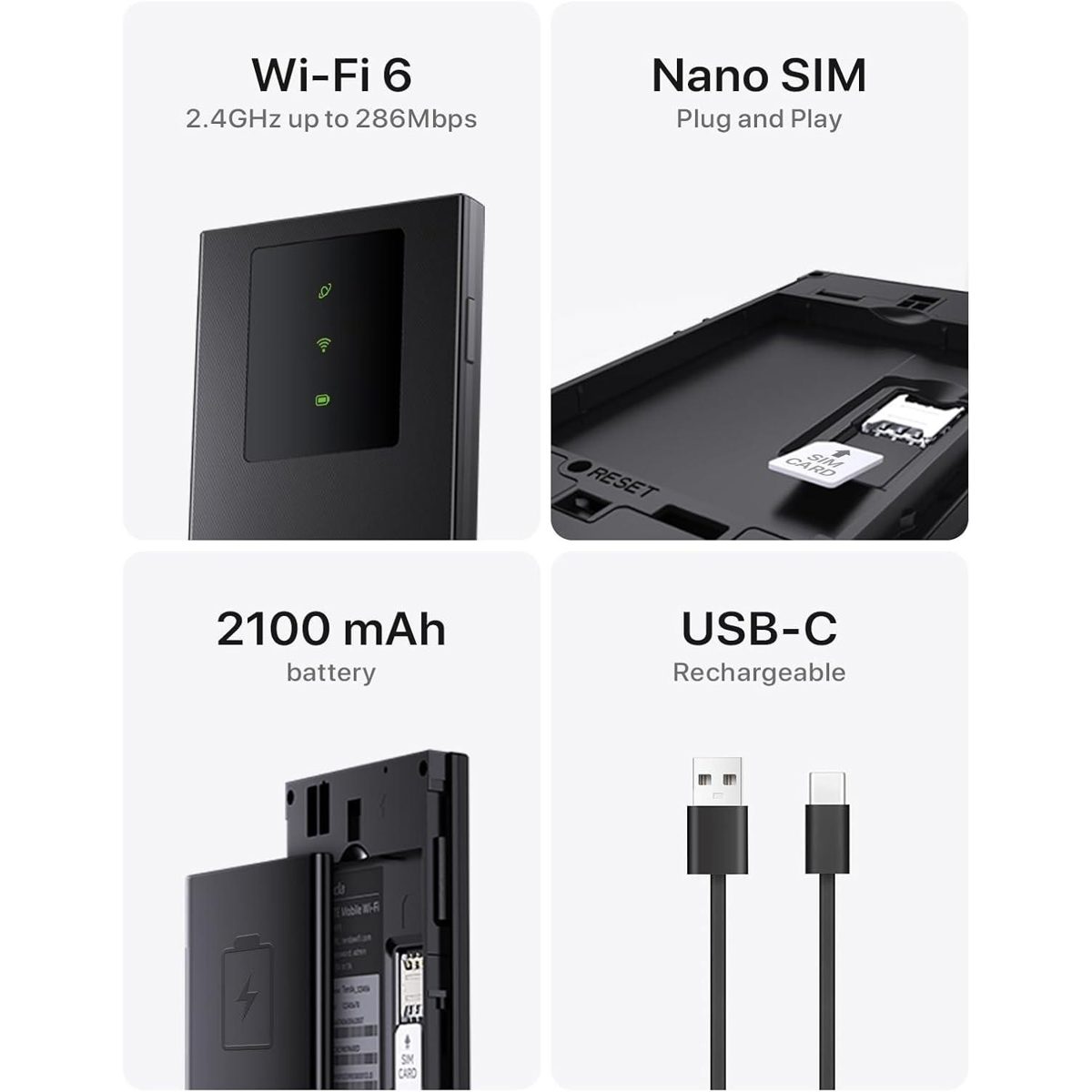 Tenda MF3 4G LTE WiFi6 Bataryalı Taşınabilir Mobil Router - görsel 2