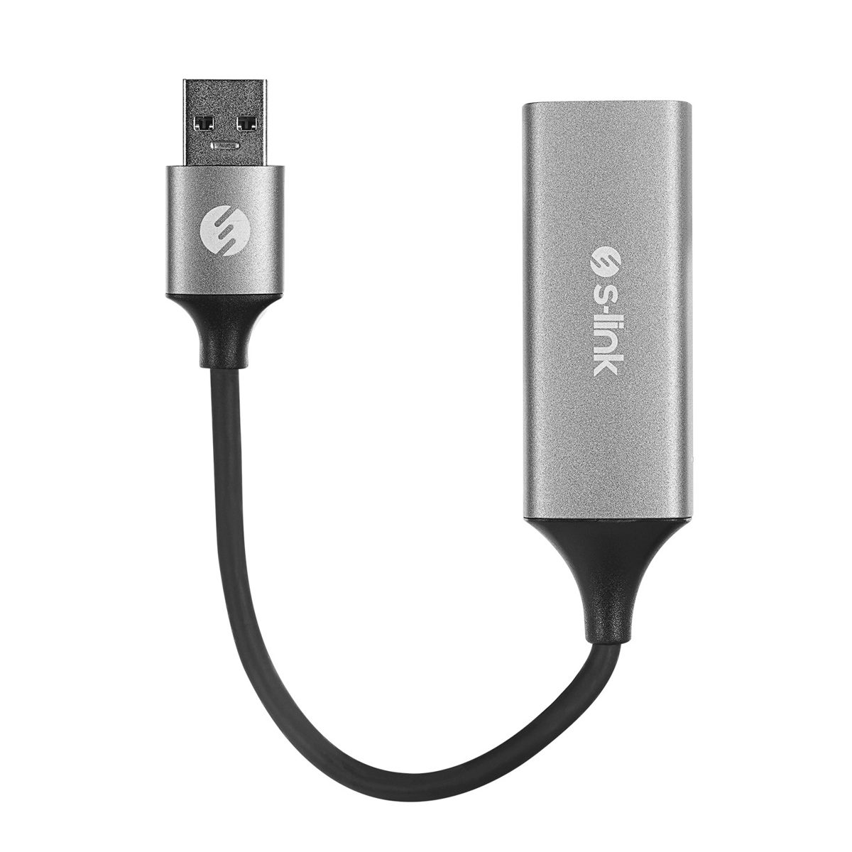 S-link SW-U334 Gri Metal USB 3.0 to RJ45 10/100/1000Mbps Gigabit Adaptör - görsel 2