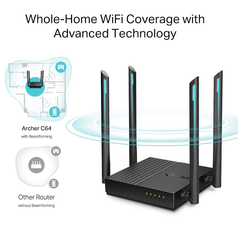 TP-Link Archer C64 AC1200 Dual Band Wi-Fi Router - görsel 6