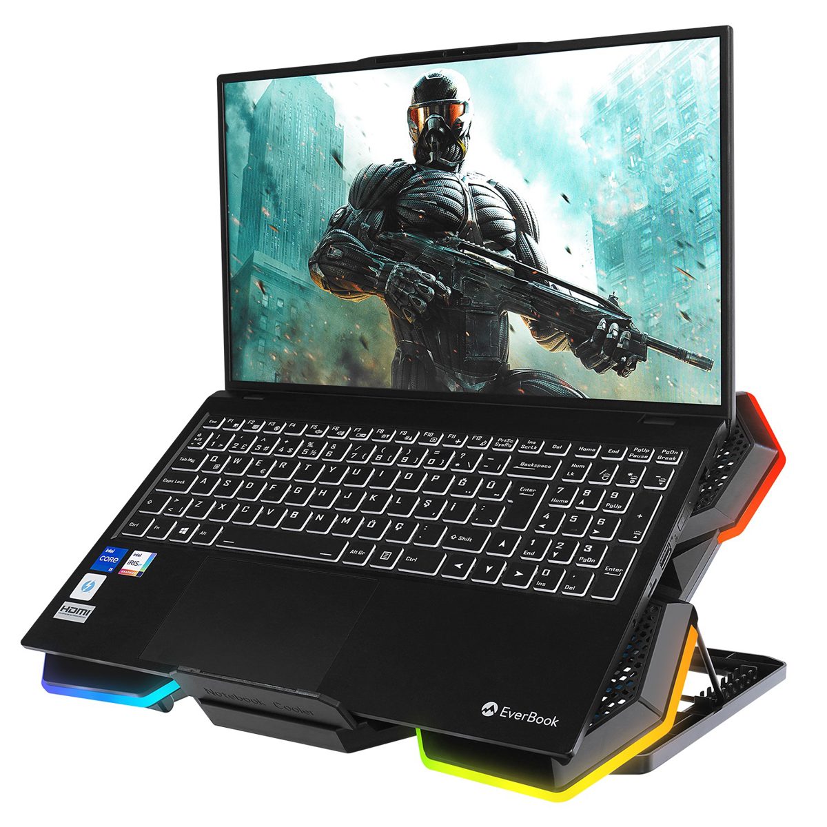 Addison Rampage AD-RC13 BELLATRIX Siyah 5 Fan 2 USB RGB Işıklı 15-17 Notebook So - görsel 5
