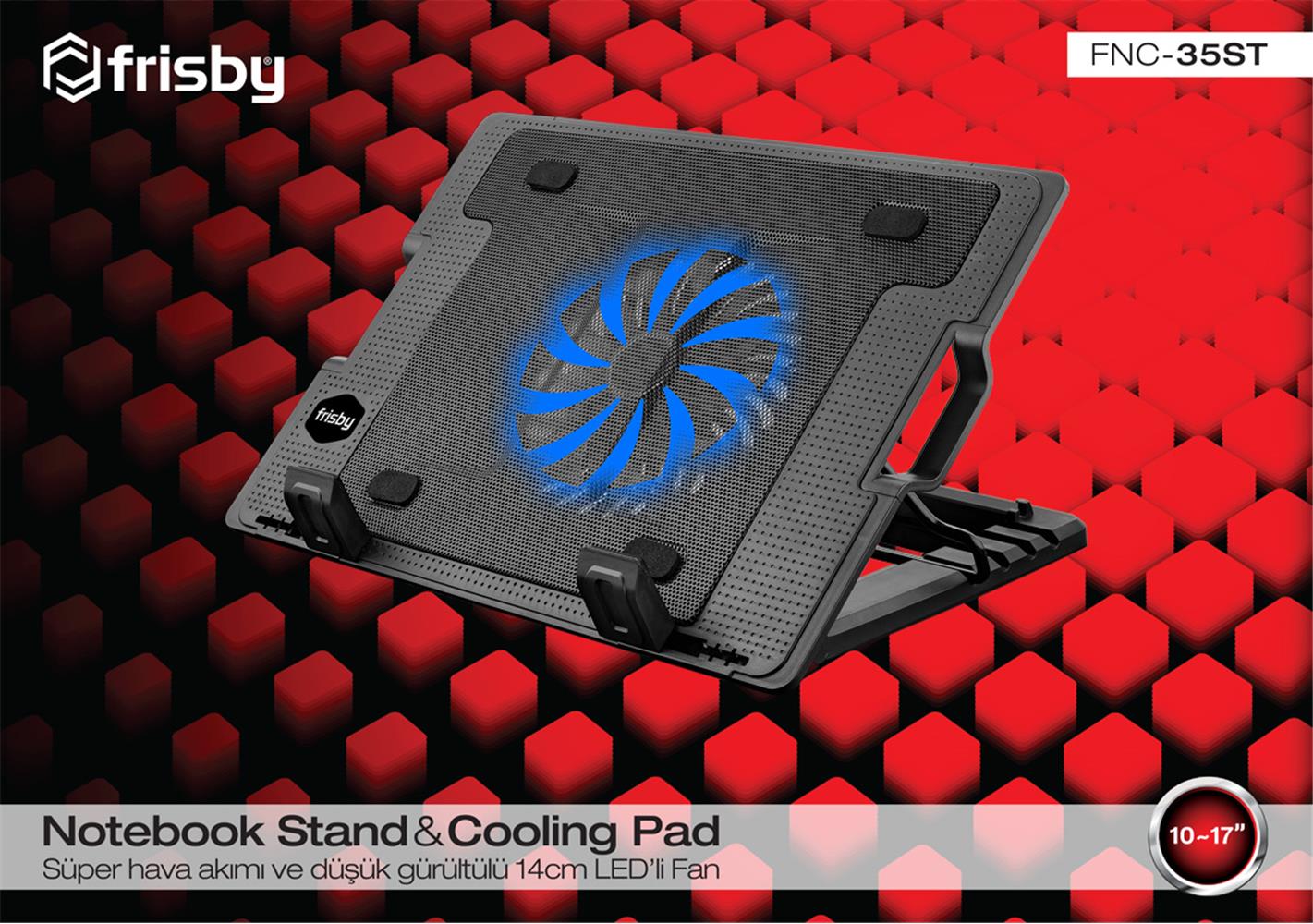 Frisby FNC-35ST Standlı Notebook Soğutucu 1 Port Usb 10"- 17" boyutunda notebooklar için uygundur - görsel 2
