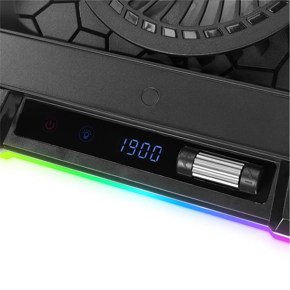 Rampage S49 Cyclone Siyah 10 Mode RGB 140*140mm 1Fanlı 14-19" LED Ekranlı Notebook Soğutucu Stand
