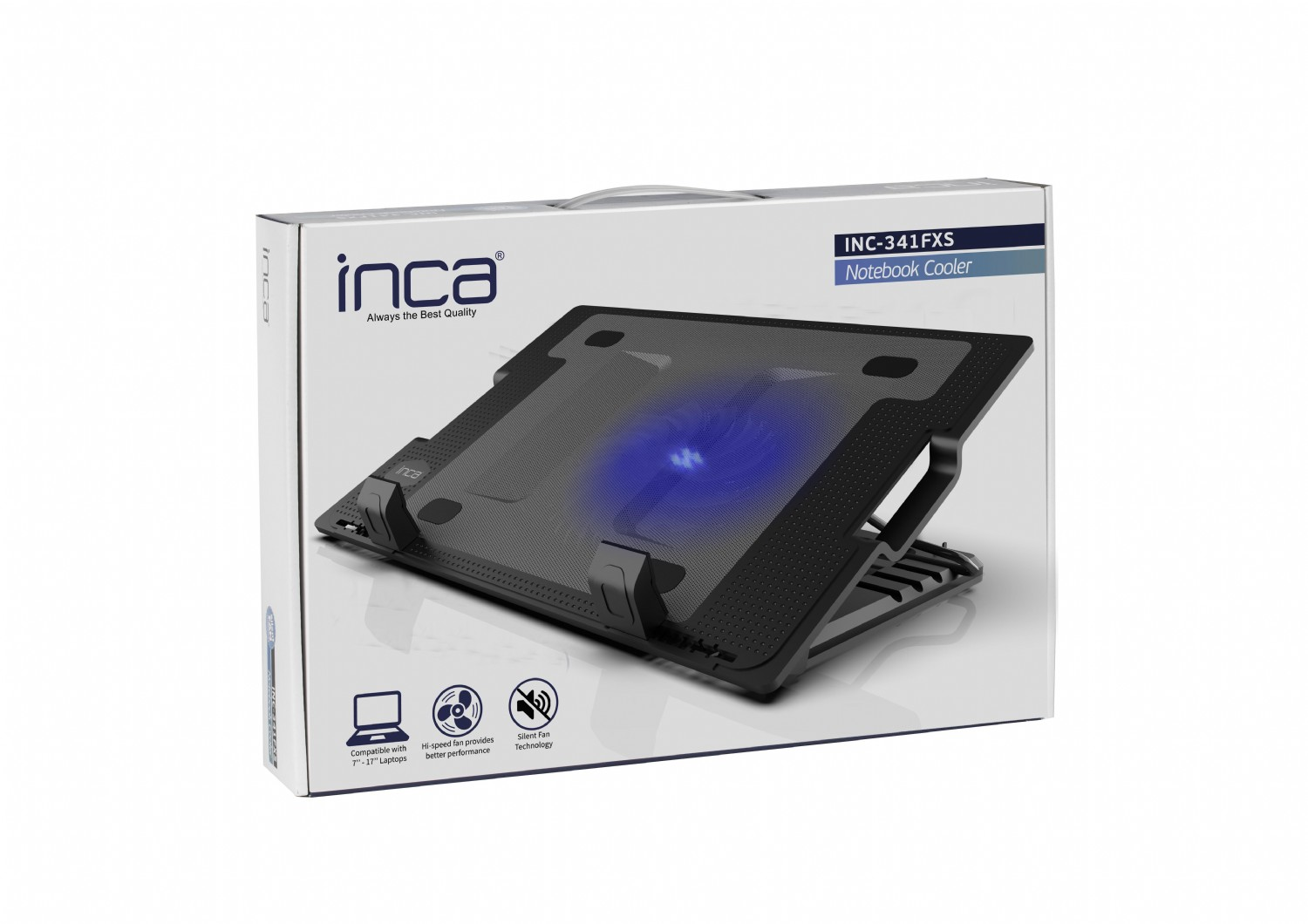 İnca Inc-343fxs Sessiz Notebook Stand Soğutucu Siyah - görsel 3