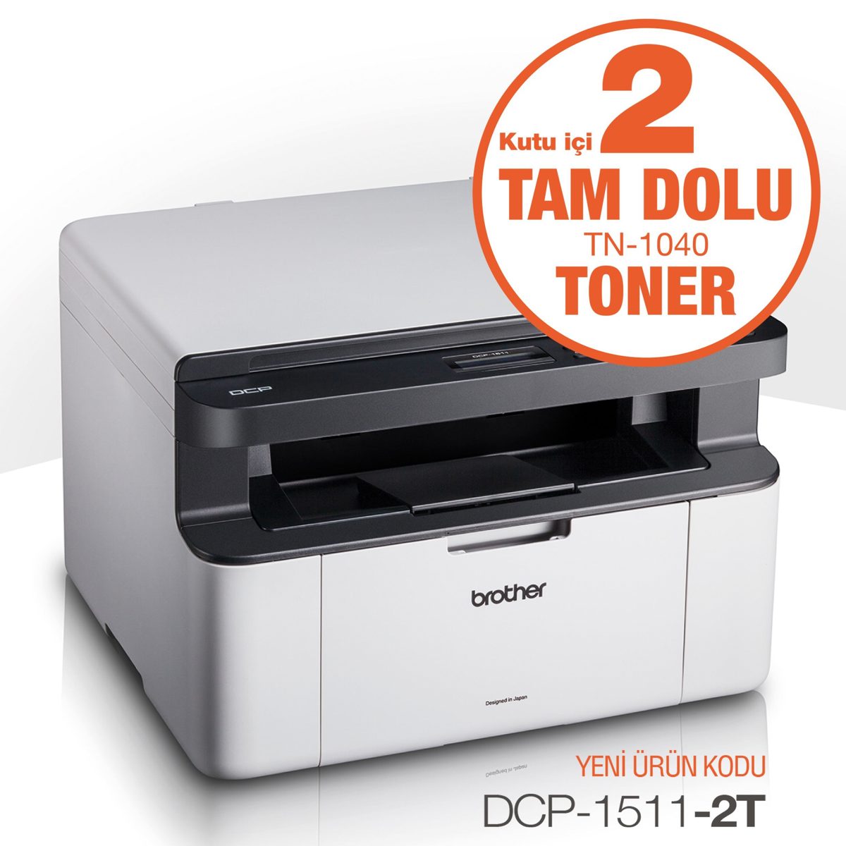 Brother DCP-1511-2T Tarayıcı Fotokopi 20ppm Mono Laser Yazıcı (2xTam Dolu Toner) - görsel 2