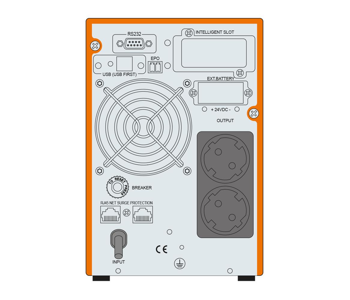 Makelsan Powerback SE Serisi 1 kVA Online 1F/1F 2*9Ah Akü