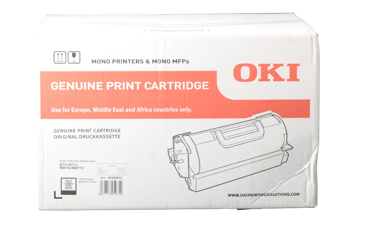 OKI 45488802 TONER / B721, B731, MB760, MB770 / 18.000 SAYFA