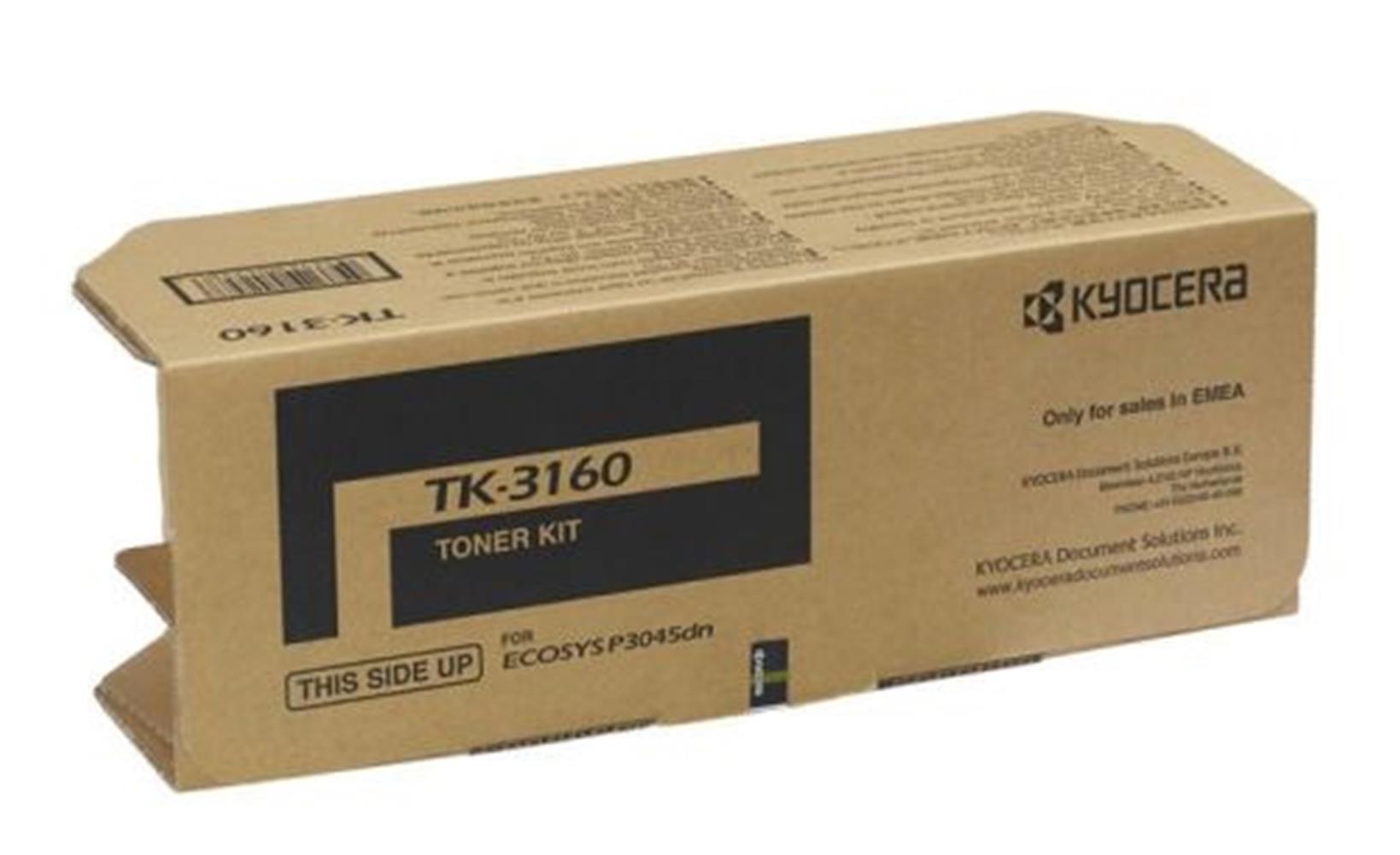 Kyocera TK-3160 Orjinal Fotokopi Toneri Ecosys M3145dn/3645dn P3045/3055/3060/3065 12.500 Sayfa