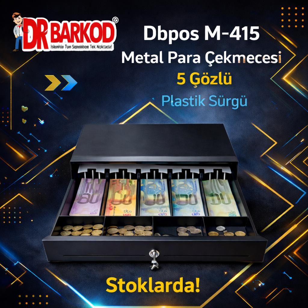 Dbpos M-415 Metal Para Çekmecesi 5 Gözlü Plastik Sürgü - görsel 3