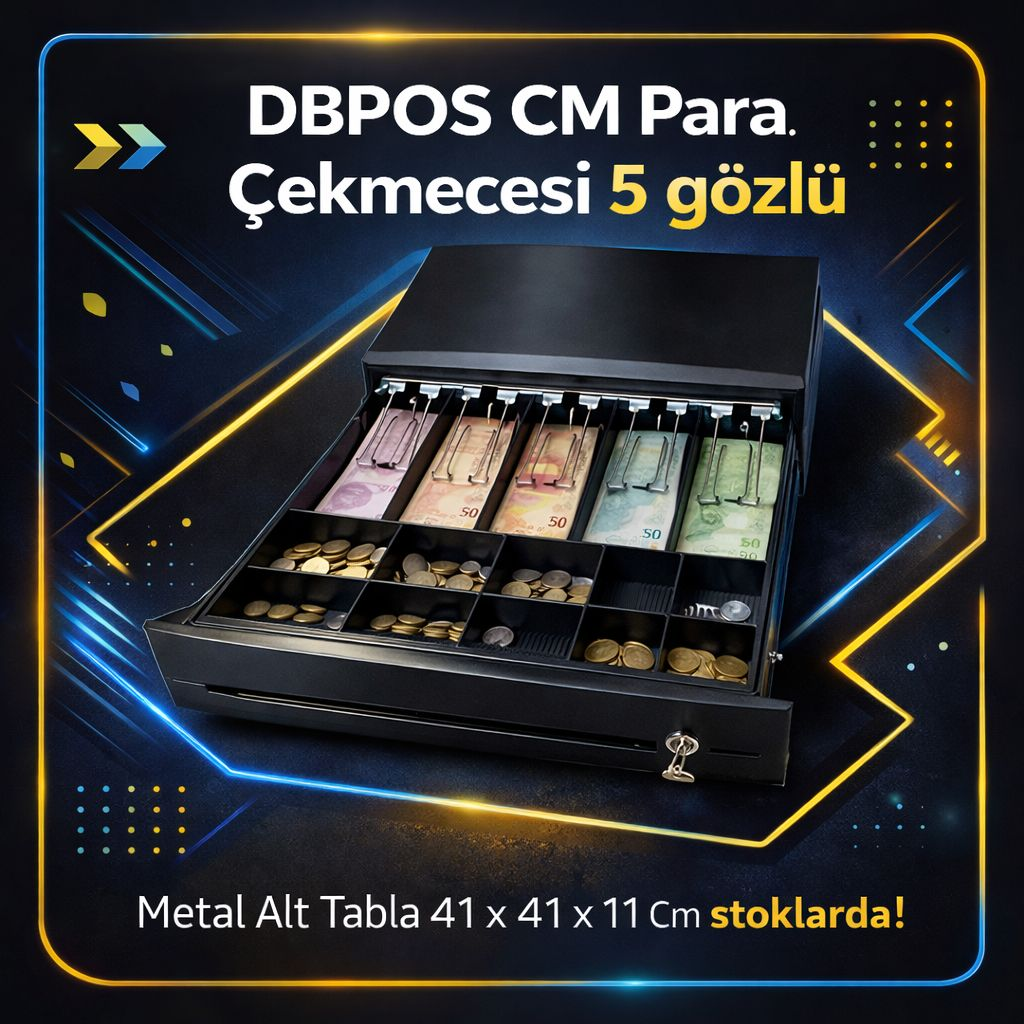 Dbpos CM Para Çekmecesi 5 gözlü Metal Alt Tabla 41 x 41 x 11 Cm - görsel 3