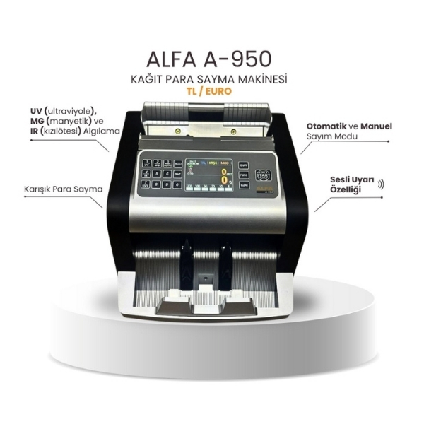 Alfa A-950 TL / Euro Kağıt Para Sayma Makinesi - görsel 5