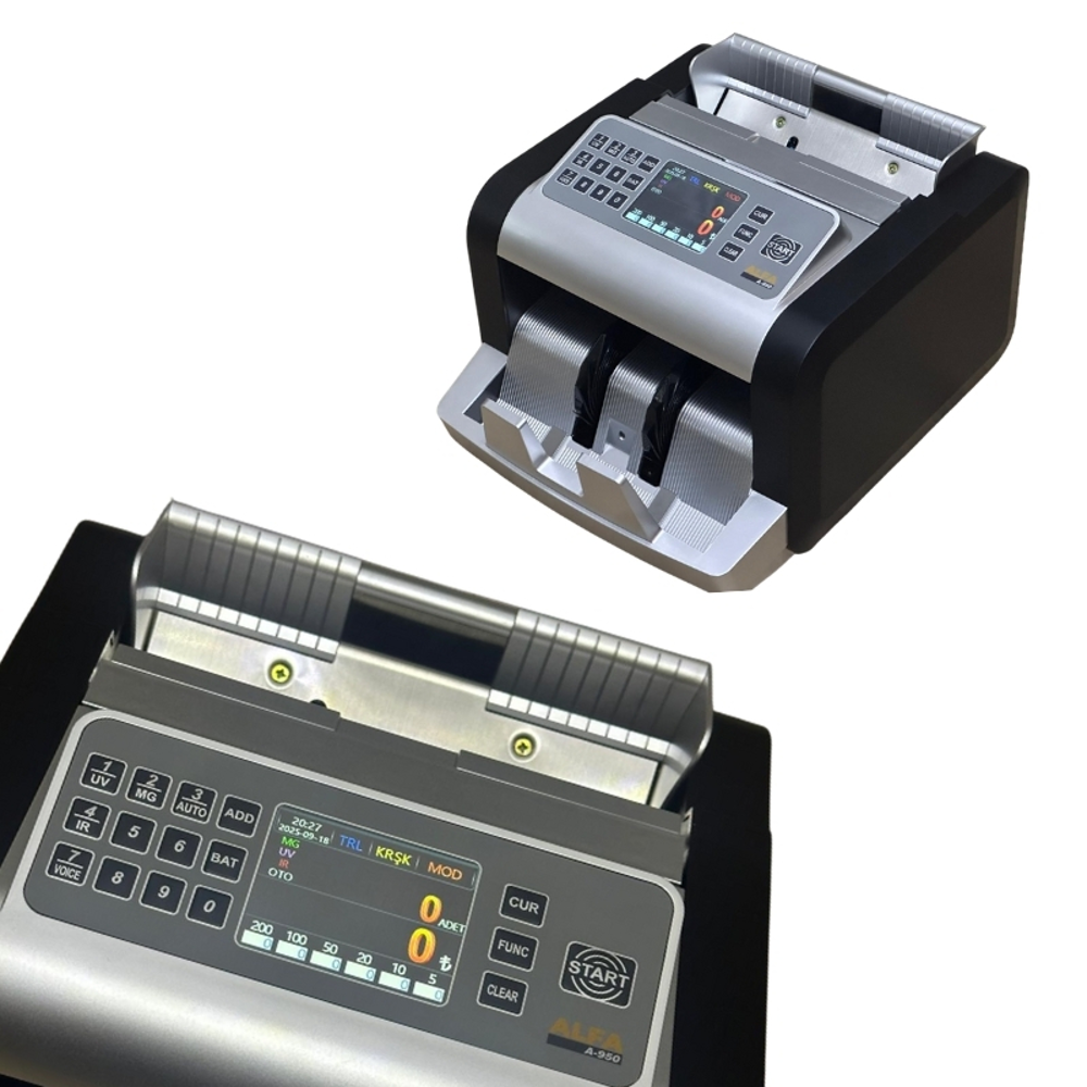 Alfa A-950 TL / Euro Karışık Para Sayma Makinesi – UV/MG/IR, TFT Ekran - görsel 4