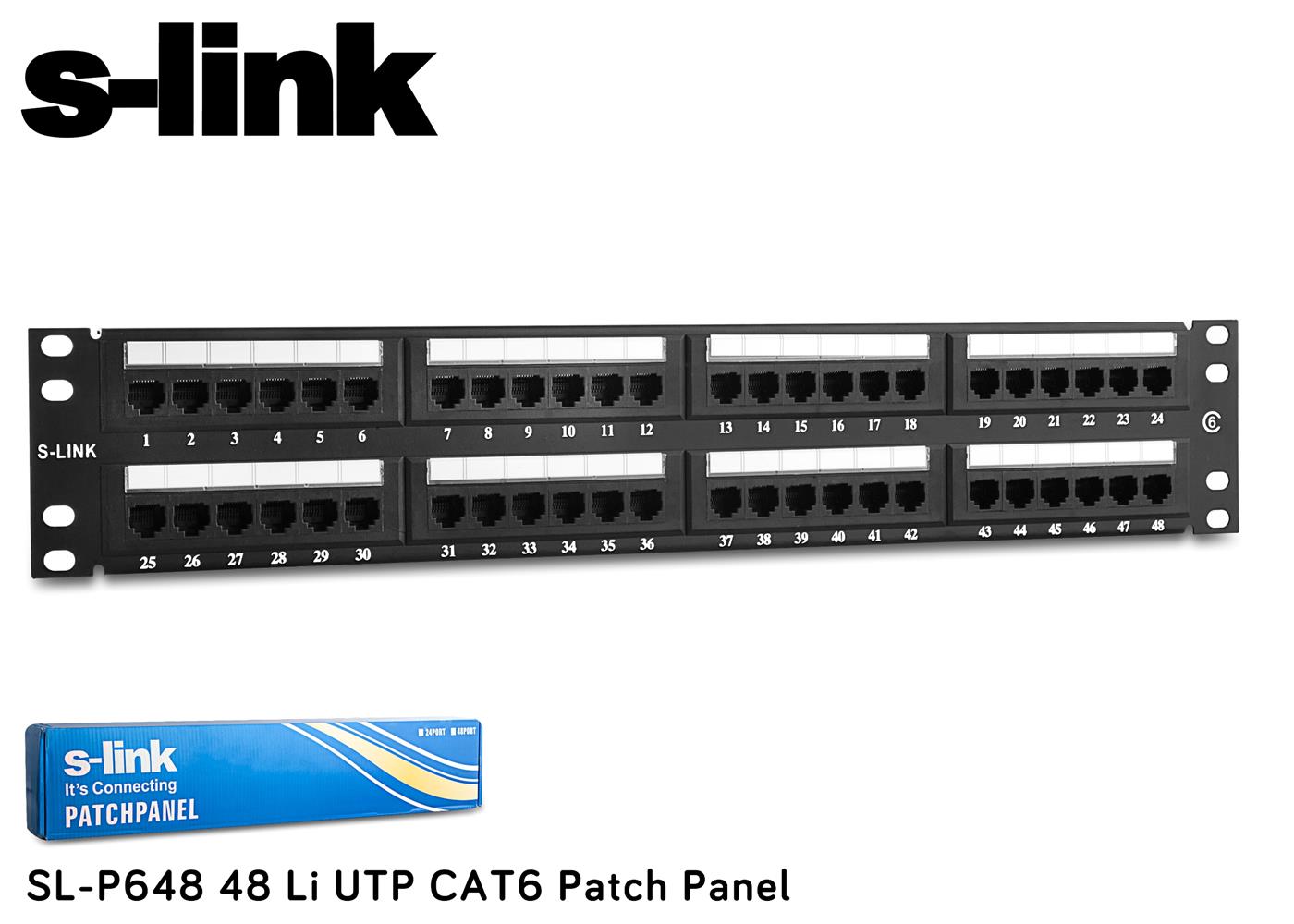 S-link SL-P648 48 Port Cat6 Utp Patch Panel - görsel 2