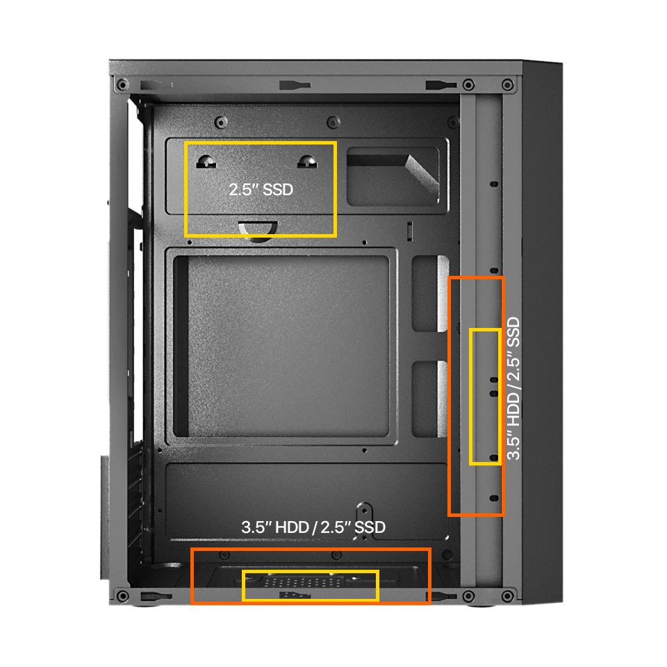 Seclife SLC-6530B 300W USB 2.0 Parlak Siyah Kasa - görsel 4