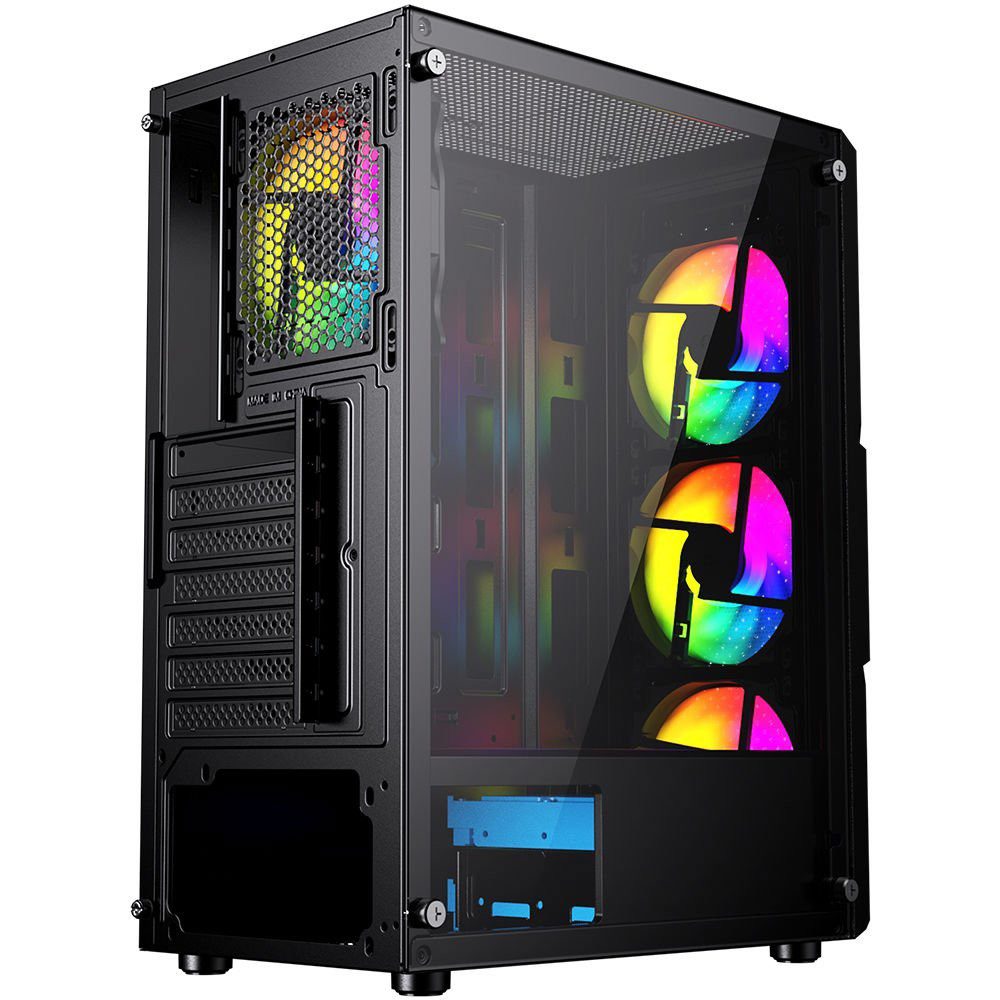 GameBooster GB-PW908B USB 3.0, ATX Mesh, Fixed RGB Fan Siyah Kasa (PSU Yok) - görsel 2