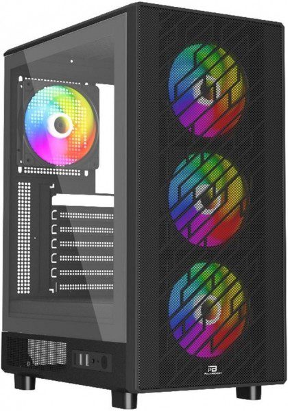 PowerBoost PB-A600B 600W 80+ ATX USB 3.0 Rainbow Fanlı Mesh Gaming Siyah Kasa - görsel 2