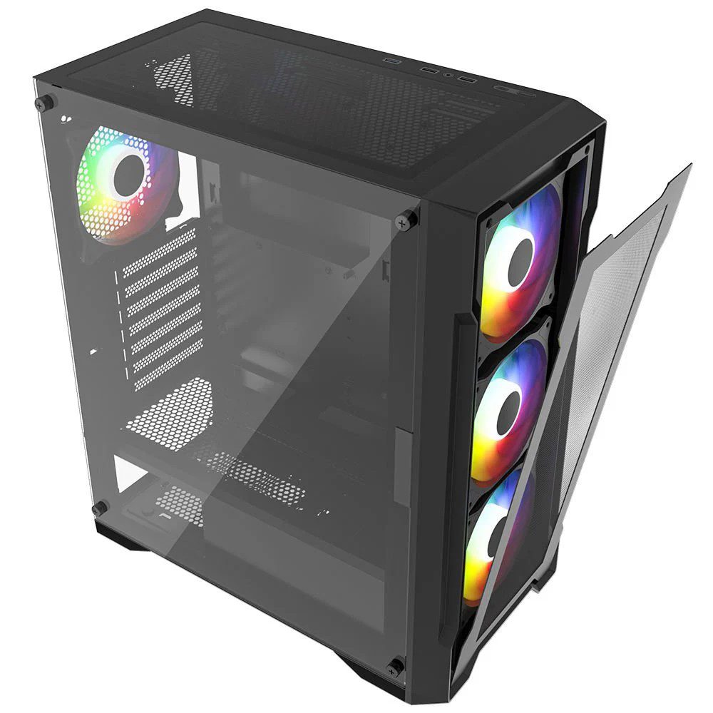 PowerBoost PB-PS6849B 650w 80+ Bronze USB3.0 Mesh4*12cm R.Bow ATX Gam Siyah Kasa - görsel 3