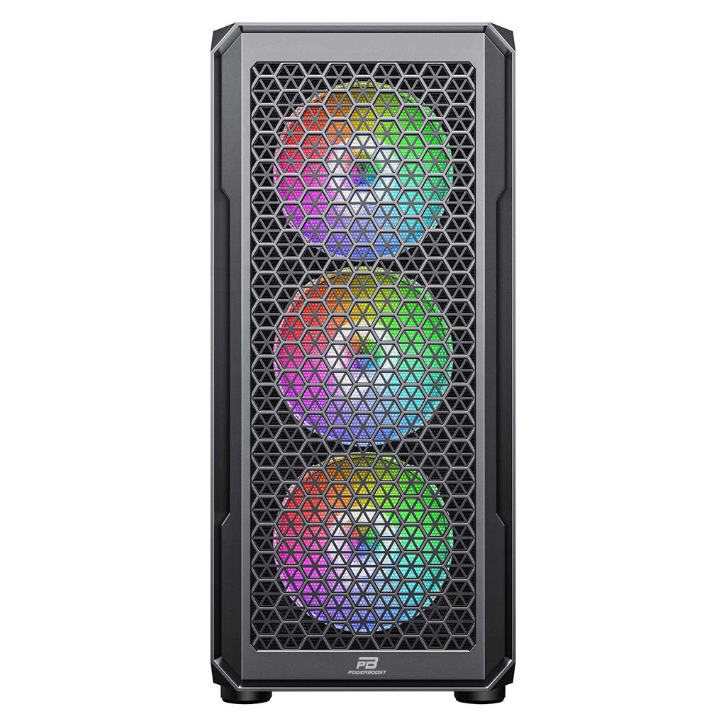 PowerBoost PB-P3385B 650w 80+ Bronze USB 3.0 Mesh Fixed Fanlı Gaming Siyah Kasa - görsel 2