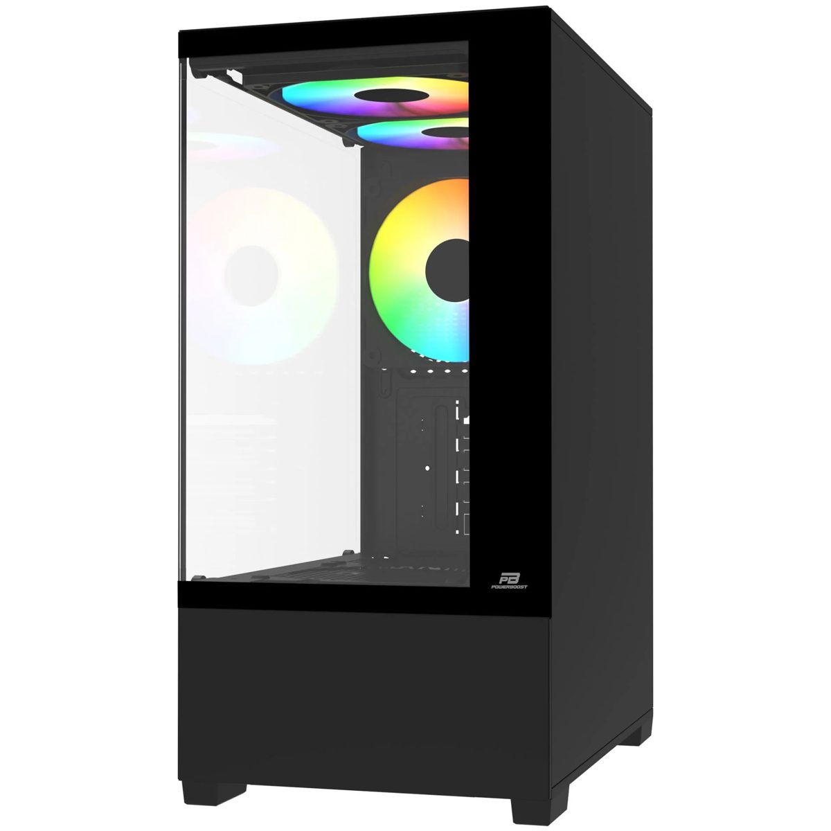 PowerBoost M5001B 500W 3*12cm Rainbow Fan USB 3.0 Seaview MATX Gaming Siyah Kasa - görsel 3