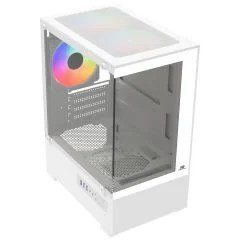 PowerBoost M5001W 500W 3*12cm Rainbow Fan USB 3.0 Seaview MATX Gaming Beyaz Kasa - görsel 3