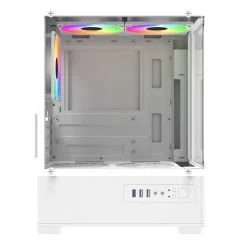 PowerBoost M5001W 500W 3*12cm Rainbow Fan USB 3.0 Seaview MATX Gaming Beyaz Kasa - görsel 4