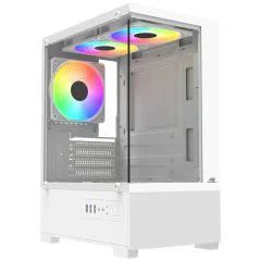 PowerBoost M5001W 500W 3*12cm Rainbow Fan USB 3.0 Seaview MATX Gaming Beyaz Kasa