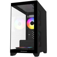 GameBooster M6001B 600W 4*12 Rainbow Fan Mid-T M-ATX SeaView Gaming Siyah Kasa - görsel 2