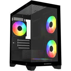 GameBooster M6001B 600W 4*12 Rainbow Fan Mid-T M-ATX SeaView Gaming Siyah Kasa