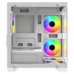 GameBooster GB-M6001W 600W 4*12 R.Bow Fan USB 3.0 Seaview MidT MATX Gaming Kasa - görsel 4