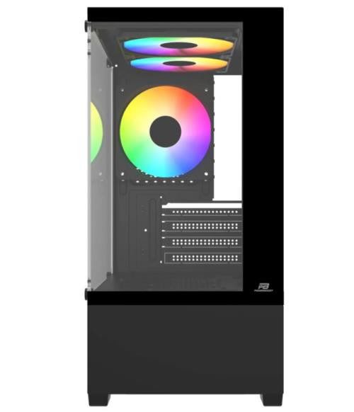 PowerBoost PB-M5001B 500w 3x12cm Rainbow Fanlı USB 3.0 Seaview mATX Gaming Siyah - görsel 2