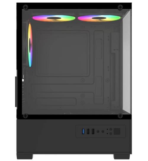 PowerBoost PB-M5001B 500w 3x12cm Rainbow Fanlı USB 3.0 Seaview mATX Gaming Siyah - görsel 5