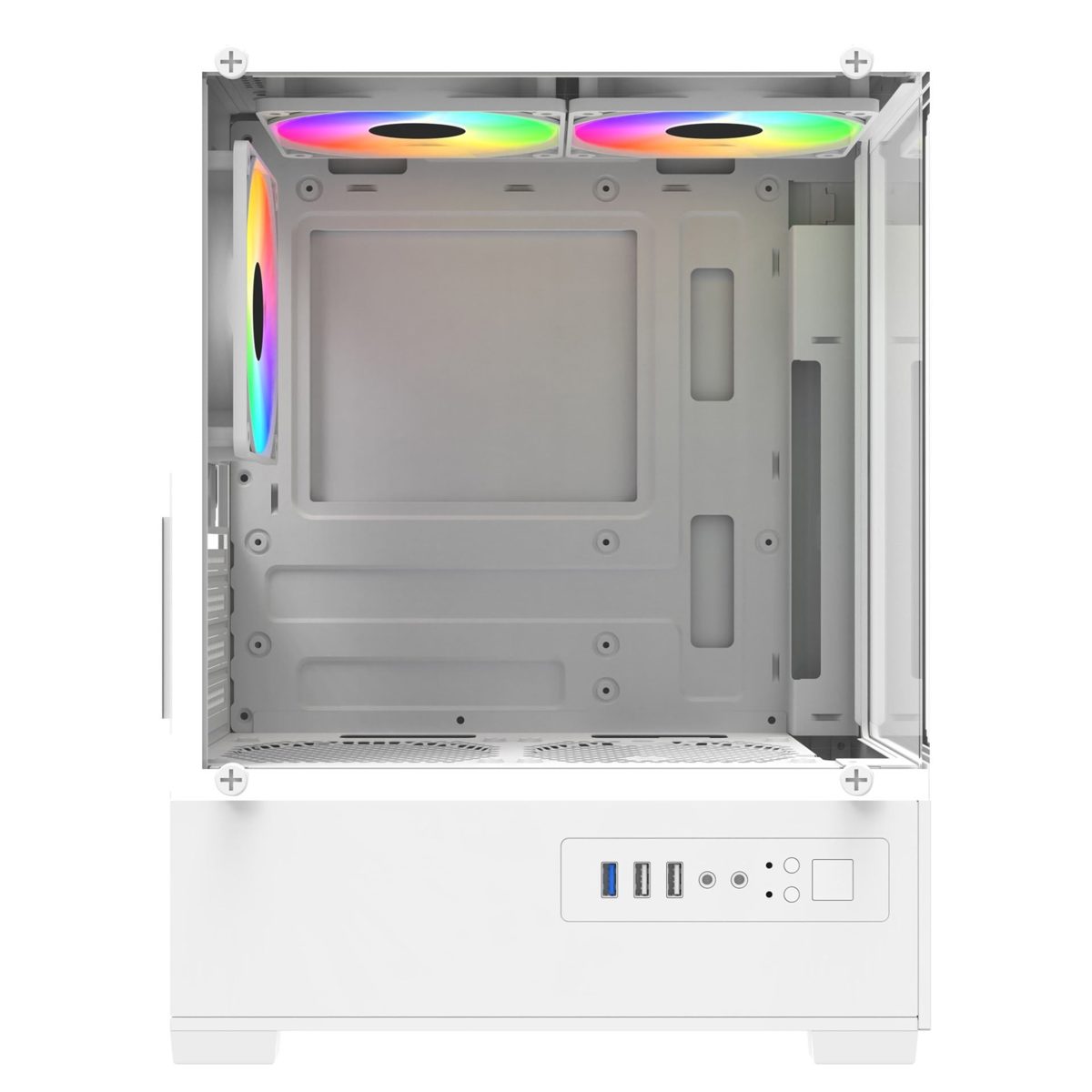 PowerBoost PB-M5001W 500w 3x12cm Rainbow Fanlı USB 3.0 Seaview mATX Gaming Beyaz - görsel 4