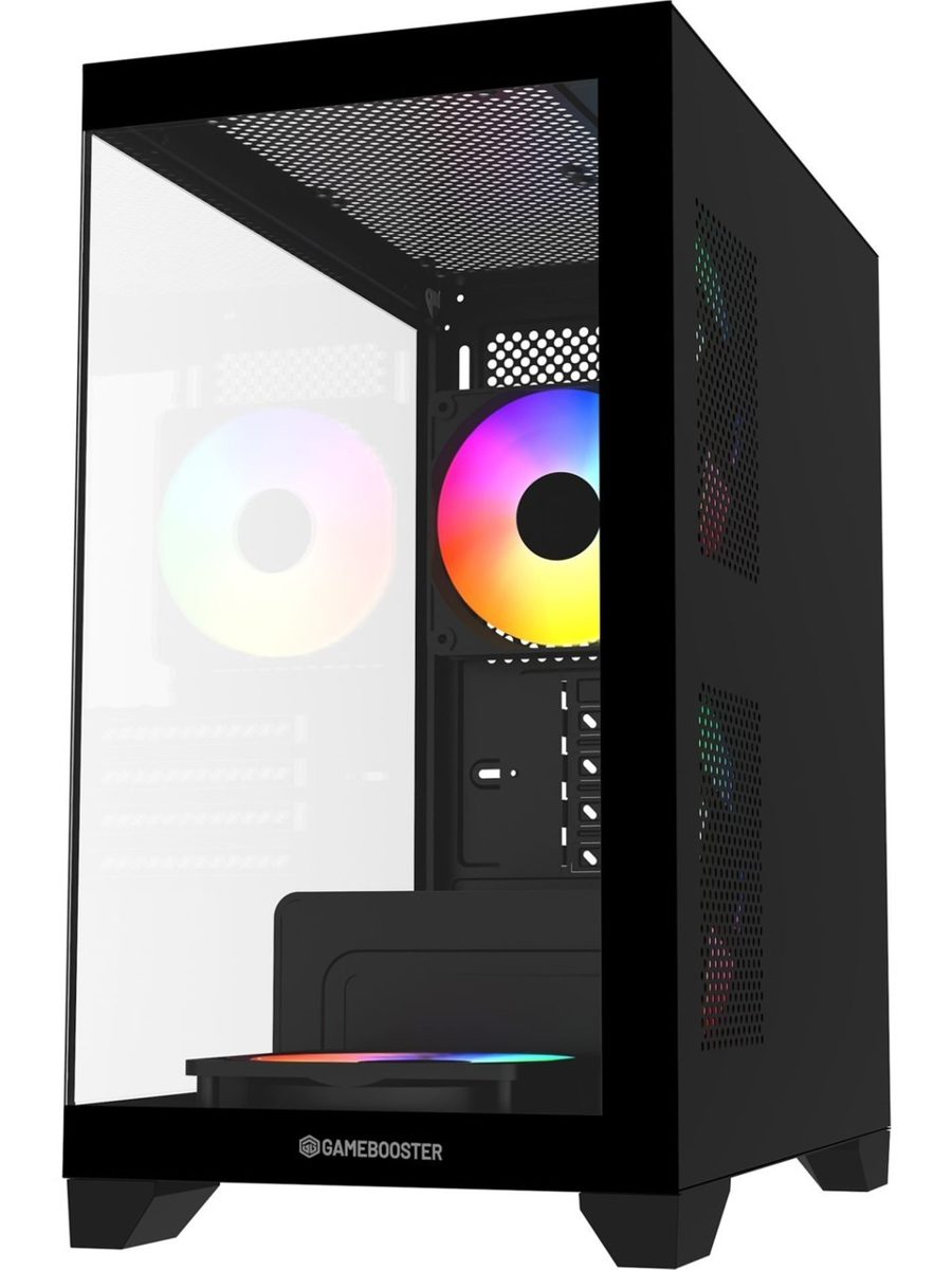 GameBooster GB-M6001B 600w 4x12cm Rainbow Fanlı USB 3.0 Seaview MidT mATX Gaming - görsel 2