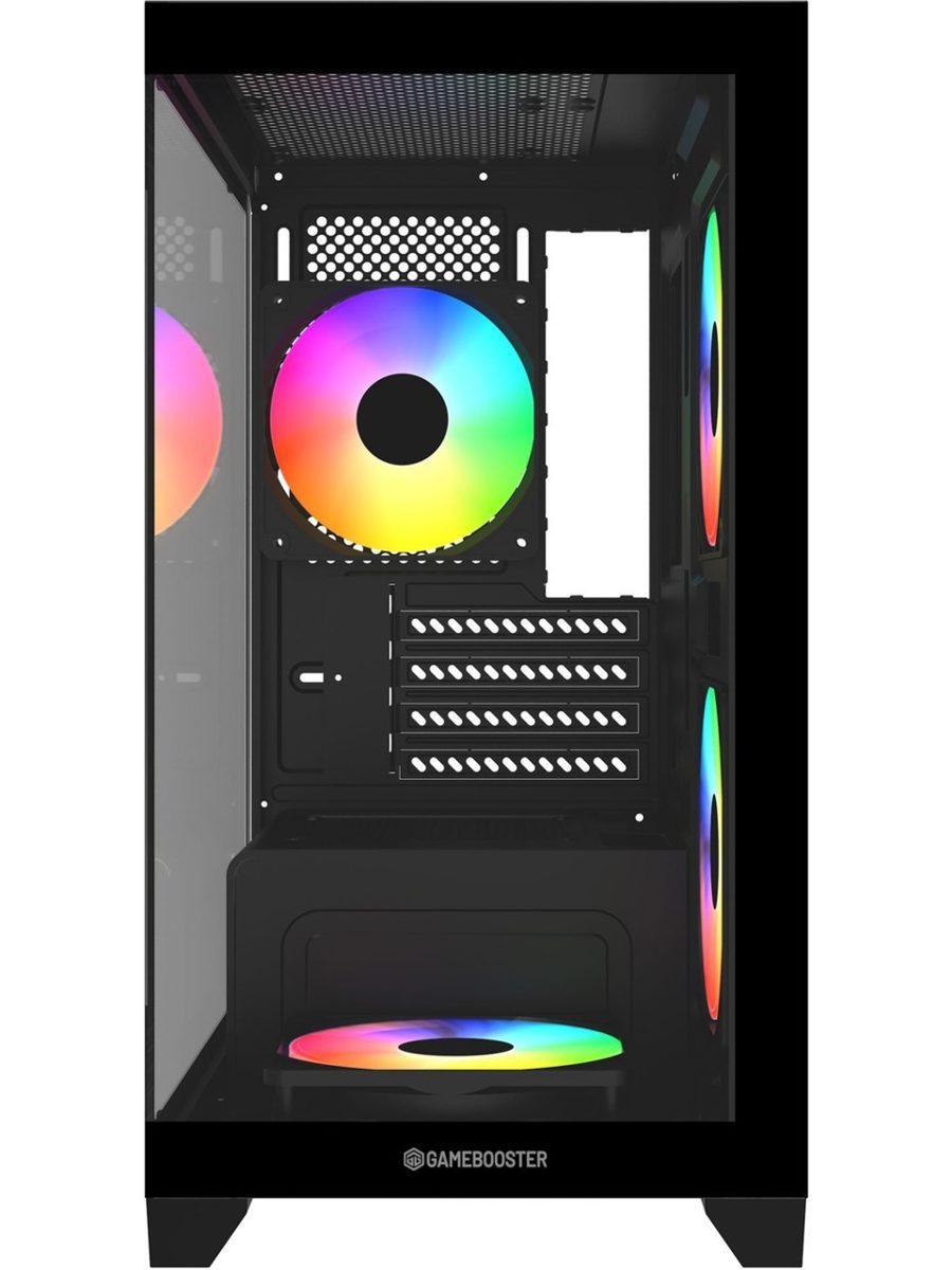 GameBooster GB-M6001B 600w 4x12cm Rainbow Fanlı USB 3.0 Seaview MidT mATX Gaming - görsel 3