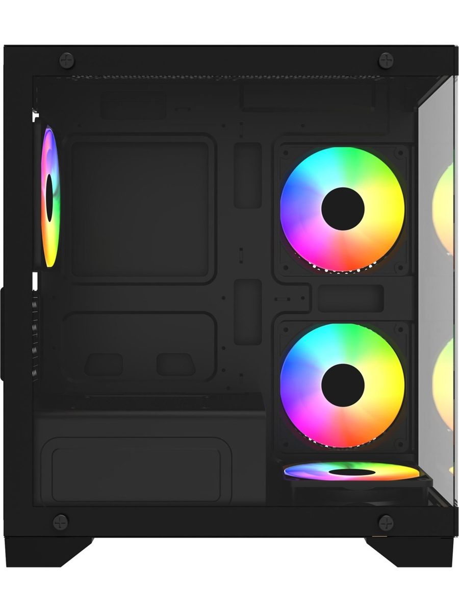 GameBooster GB-M6001B 600w 4x12cm Rainbow Fanlı USB 3.0 Seaview MidT mATX Gaming - görsel 4