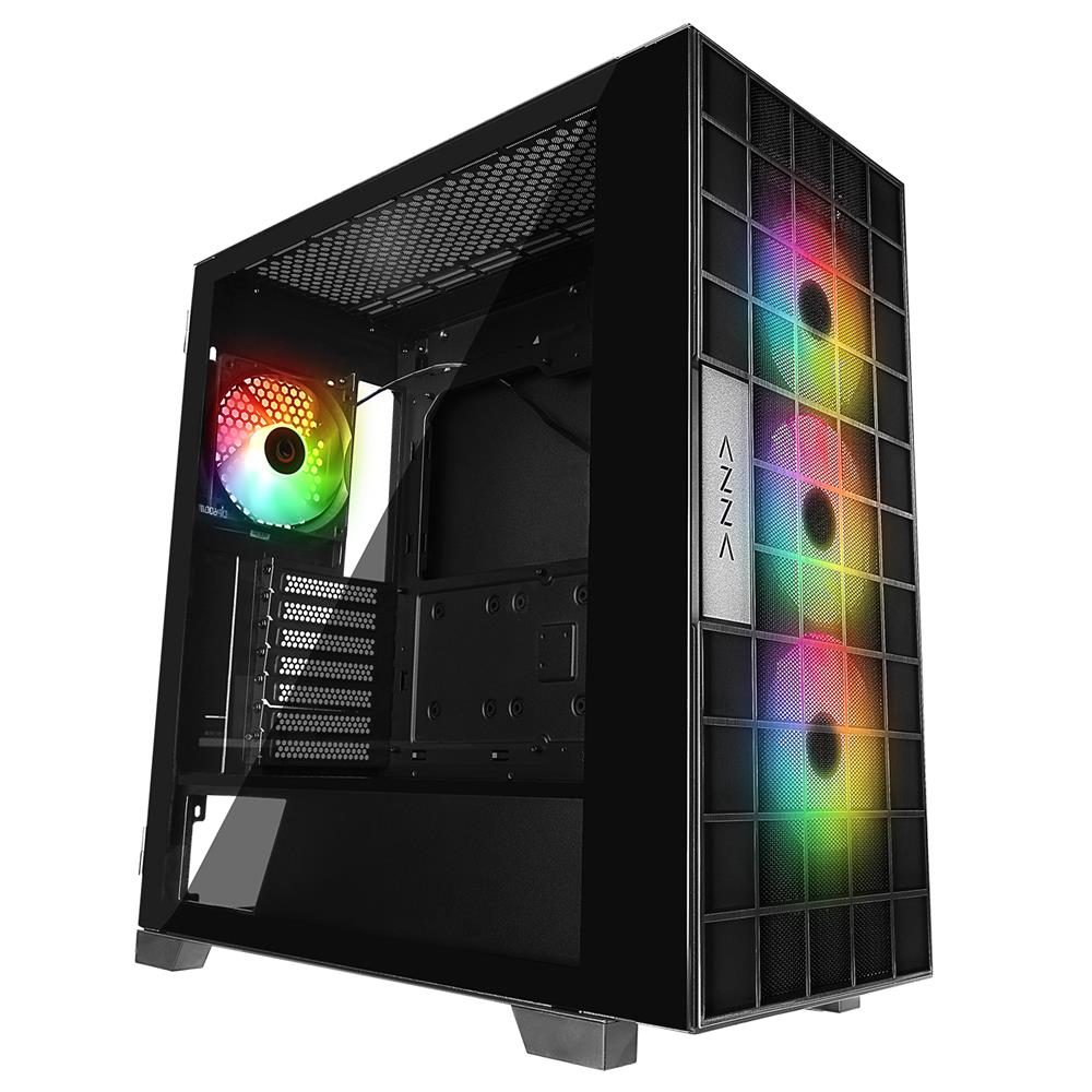 Rampage AZZA V2 Temperli Camlı Siyah 4*12CM ARGB Fan + Type-C ATX Mid-T Gaming Oyuncu Kasası - görsel 2