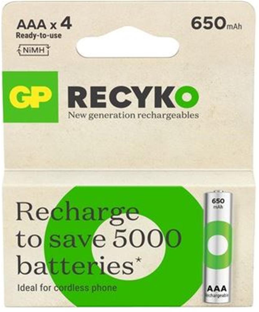 GP AAA 650 mAh Şarjlı Recharge İnce Kalem Pil 4'lü Paket GP65AAAHVC-2TLB4 - görsel 2