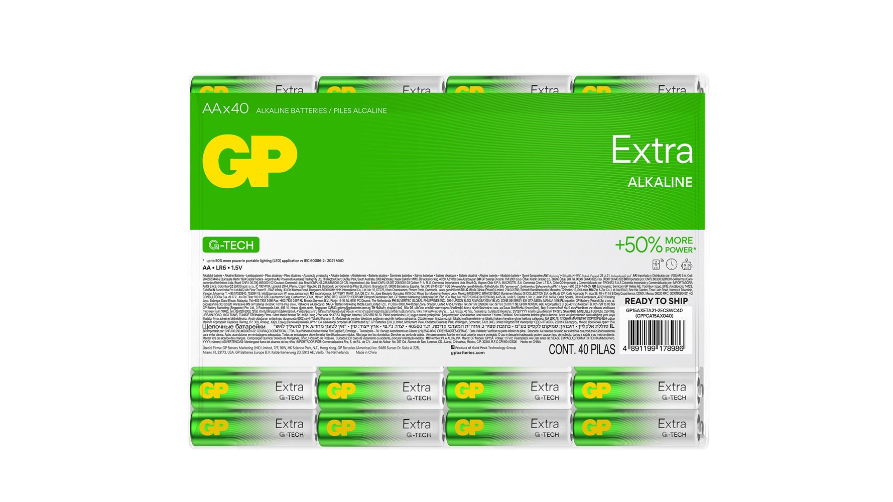 Gp R6 AA Boy Extra Alkalin Kalem Pil 40lı Paket GP15AXETA21-2ECSWC40