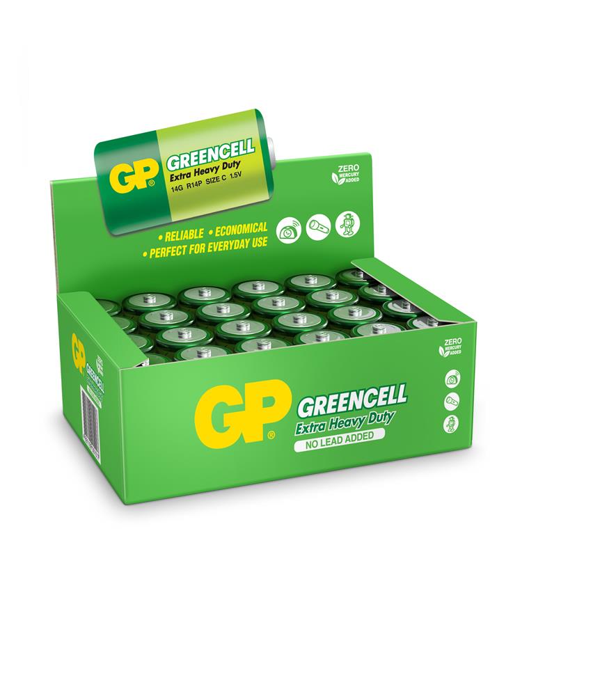 GP Greencel R14 Orta Boy Çinko Pil 24'lü Paket GP14G-2S2 - görsel 2